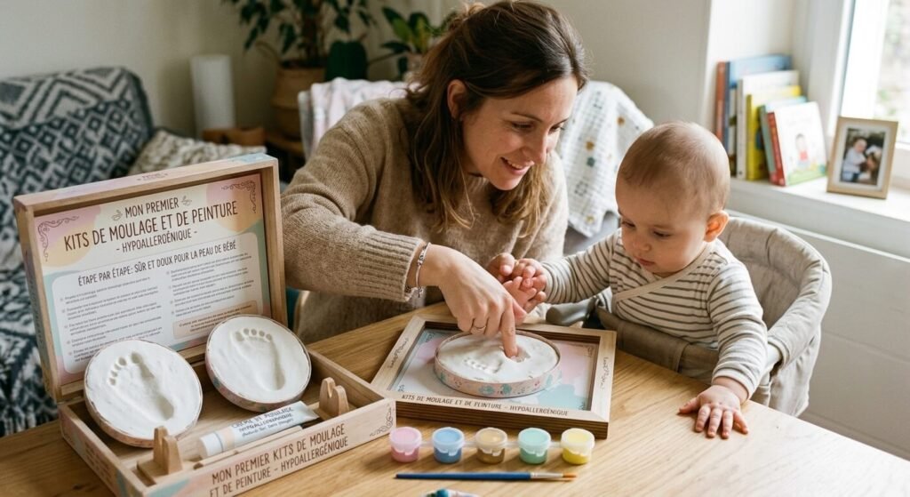 Quelle peinture pour empreinte bebe choisir sans danger ? 3 Kit de moulage et de peinture hypoallergénique pour les pieds et mains de bébé.