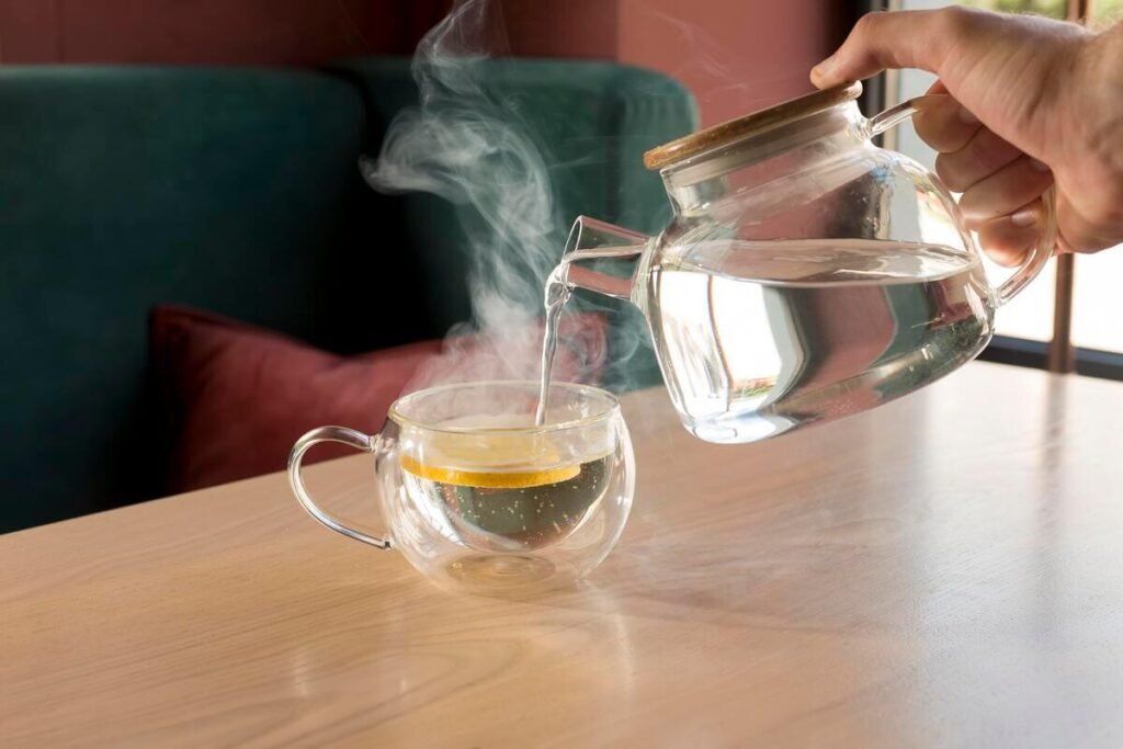 Baisse de lactation à 3 mois : causes et solutions pour relancer 4 Une tasse de tisane d'allaitement fumante à base de fenouil et d'anis posée sur une table.