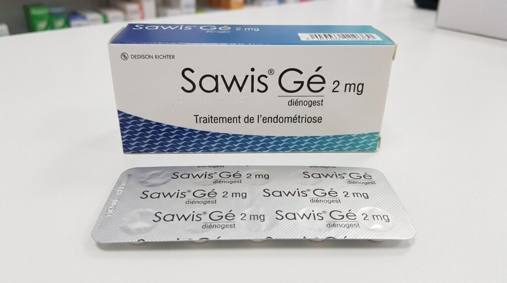 SAWIS Gé danger : ce qu'il faut vraiment savoir 2 Boîte et plaquette du médicament Sawis Gé 2 mg diénogest pour l'endométriose.