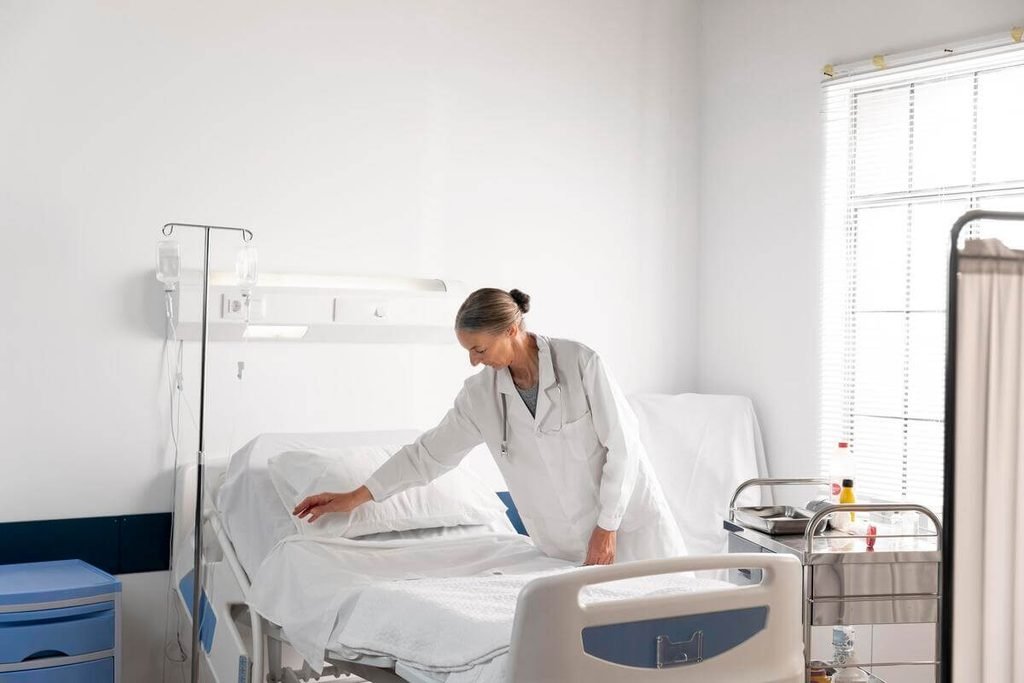 Chambre mortuaire hospitalière pour le repos du corps du défunt avant l'organisation des obsèques.