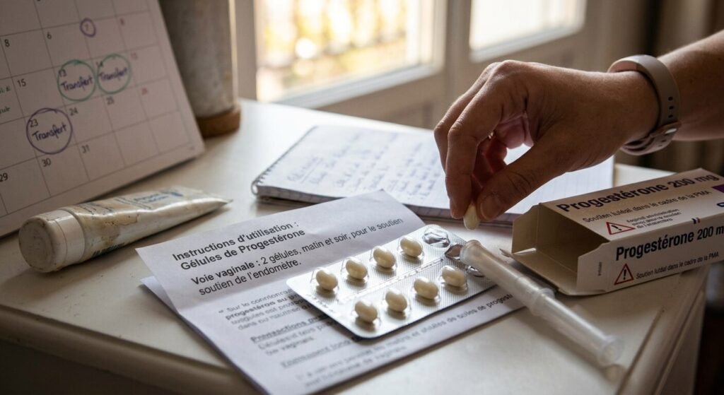 Gélules de progestérone par voie vaginale pour le soutien de l'endomètre en parcours de PMA.