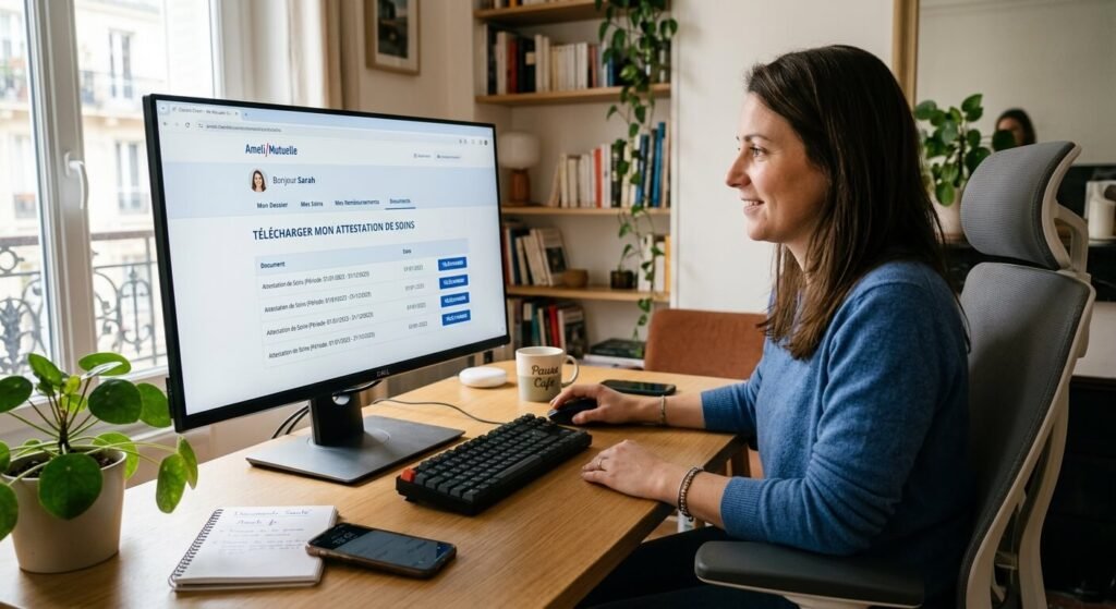Attestation de prise en charge : à quoi ça sert et comment la rédiger 4 Consultation de l'espace client en ligne pour télécharger une attestation de soins.